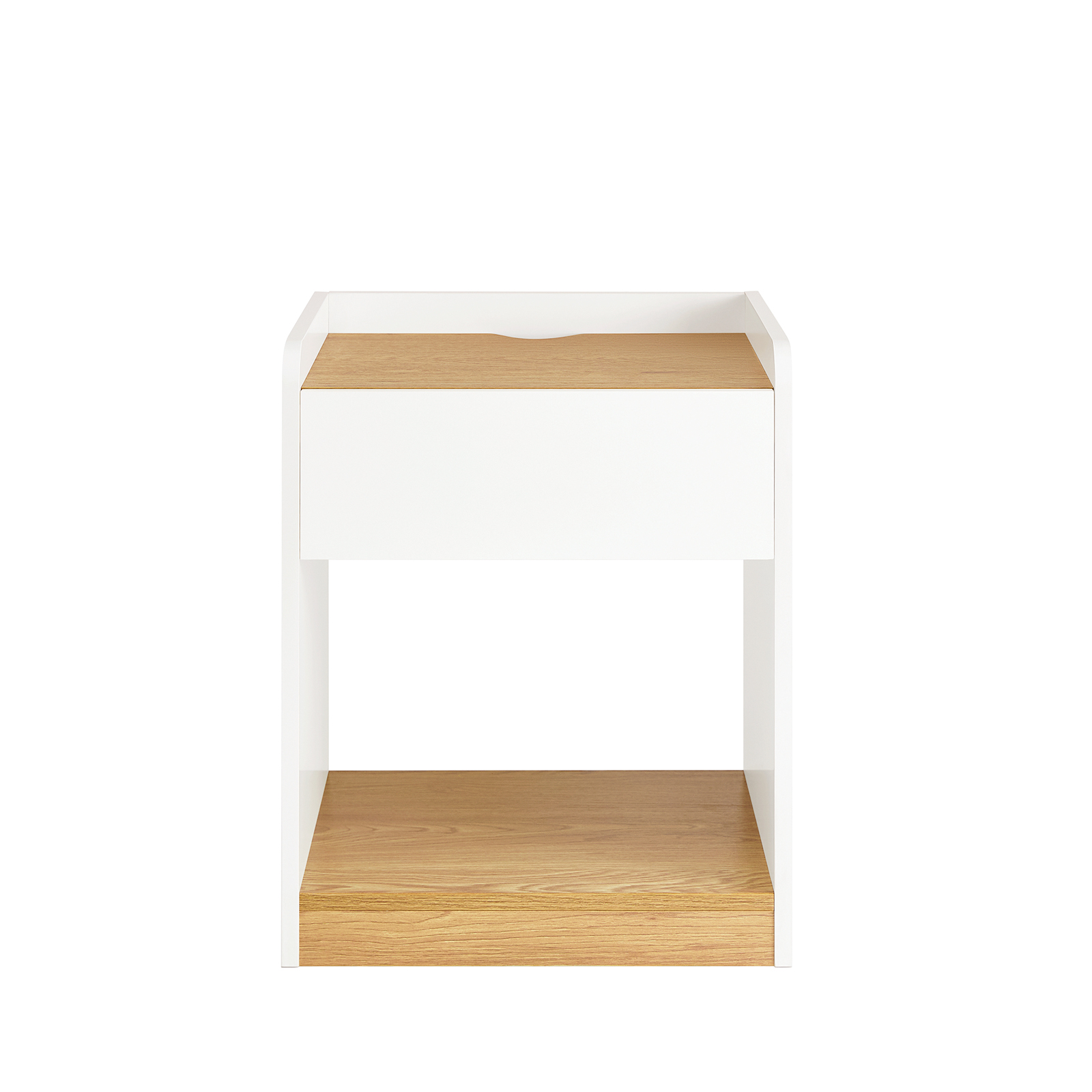 Image of SoBuy Comodino per letto Tavolino stretto Tavolo telefono Bianco e Naturale 45x40x55cm FBT128-WN