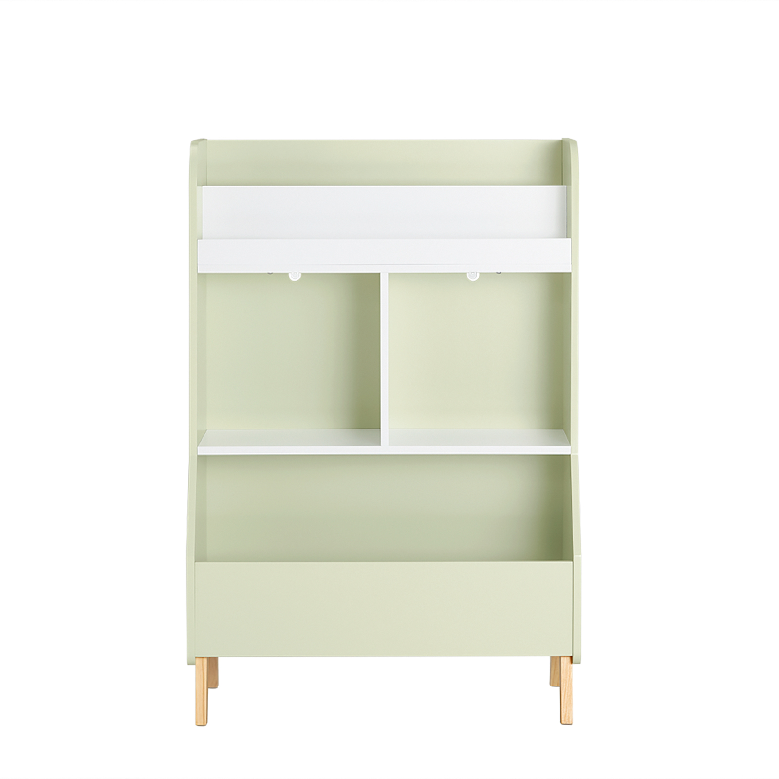 Image of SoBuy Libreria per bambini con vani portaoggetti e una scatola Scaffale per giocattoli Scaffale per bambini Organizzatore di giocattoli Verde 60x36x89 cm KMB90-GR