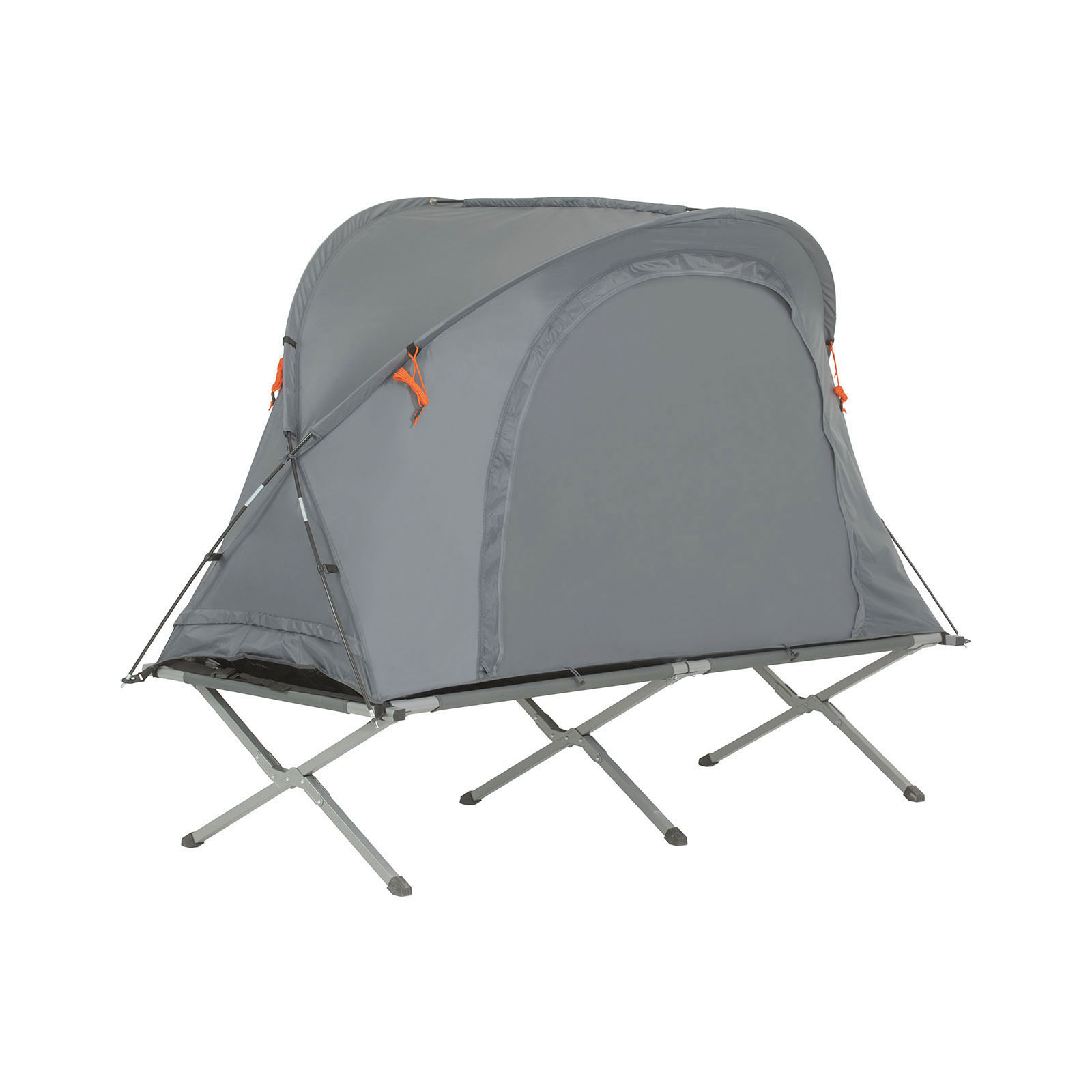 Image of SoBuy Lettino da campeggio Brandina da campeggio con finestra Tenda da esterno Tenda singola pieghevole per 1 persona Grigio 194x87x147 cm OGS60-HG